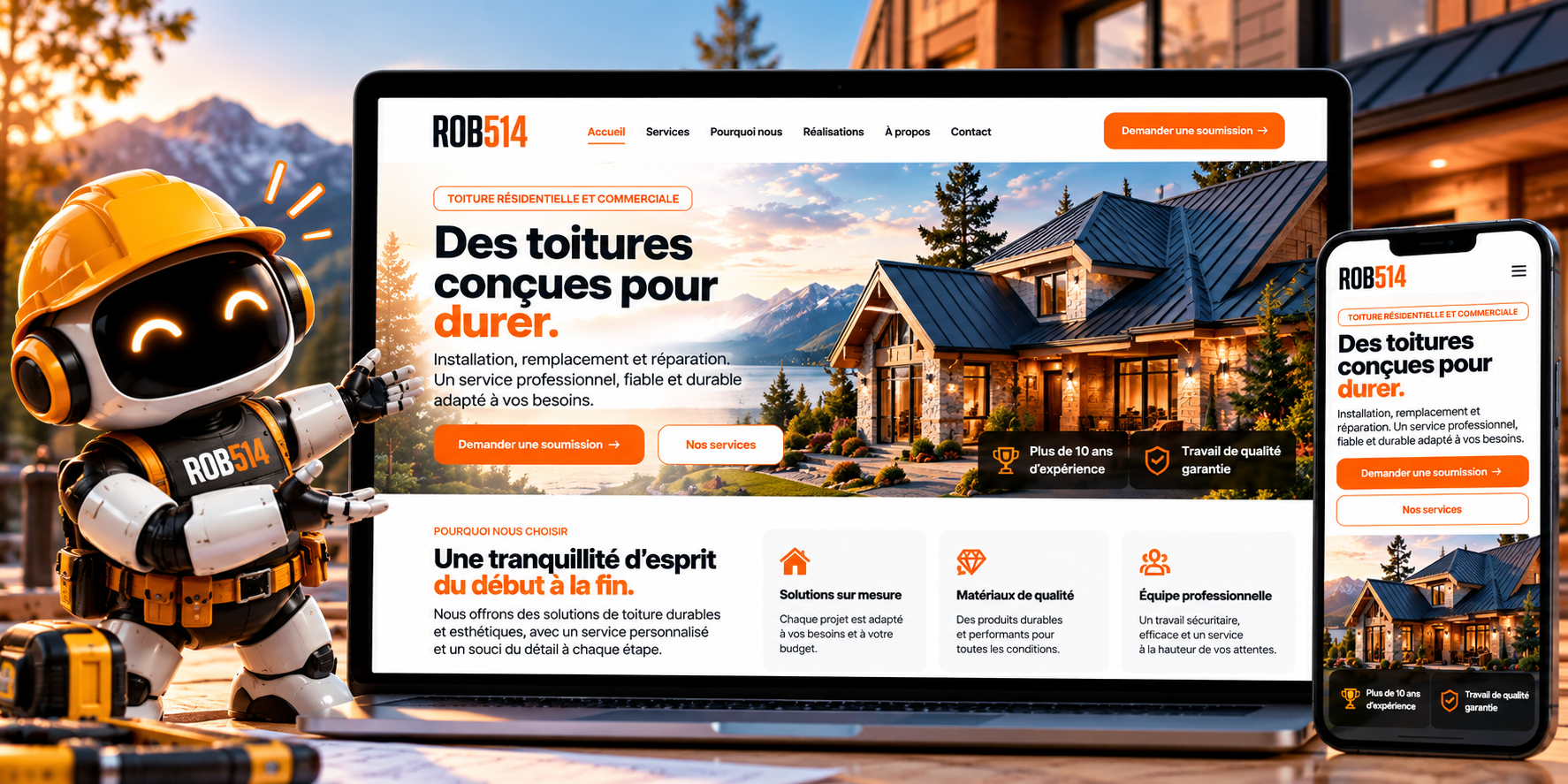Concept ROB514 pour une entreprise québécoise de toiture